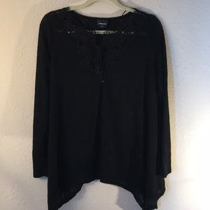 Black Draped Asymmetrical Top